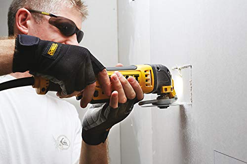 DEWALT Multi-Tool/ Multifunktionswerkzeug (18 Volt, 2,0 Ah Akku, bürstenlos, LED-Arbeitslampe, Airlock-System, inkl. 35-teiliges Zubehör-Set, 2 Akkus, Schnell-Ladegerät und TSTAK Box II) DCS355D2