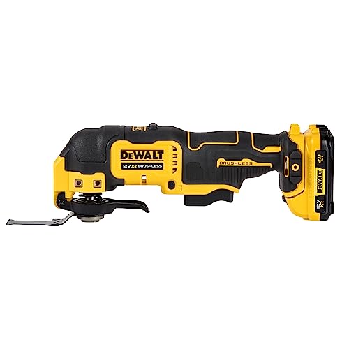 Dewalt 12V Akku-Multi-Tool DCS353D2 (oszillierendes Werkzeug, bürstenlos, mit Multifit-Adapter, AirLock-Staubabsaugung, LED-Leuchte, inkl. 29-teiliges Zubehör-Set, 2 Akkus, Ladegerät & TSTAK-Box II)
