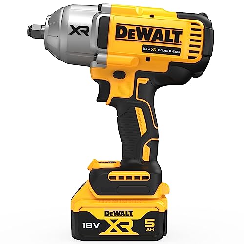 DEWALT XR Akku-Schlagschrauber DCF900P2T (18V, ½ Zoll Außenvierkant-Aufnahme mit Spreng- bzw. HOG-Ring, 1.396 Nm Anzugsmoment & 1.898 Nm Lösemoment, inkl. 2x 5.0Ah Akkus, Ladegerät & T-STAK Box)