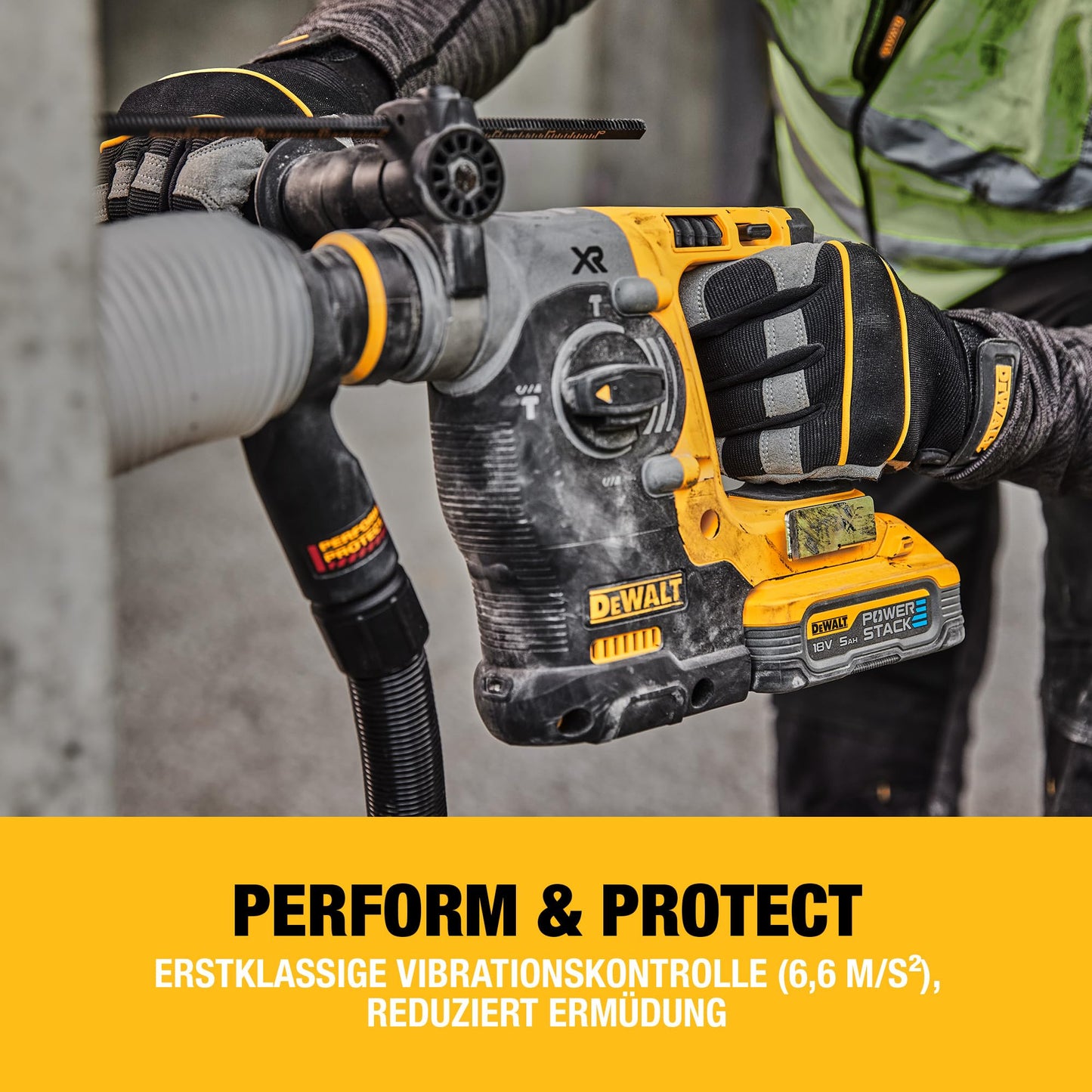 DEWALT SDS-plus XR Akku-Kombihammer/Schlagbohrmaschine (18V, bürstenlos, 24mm, ideal für Bohranker/Befestigungslöcher, Vibrationsreduzierung, ohne Akku & Ladegerät), DCH273NT