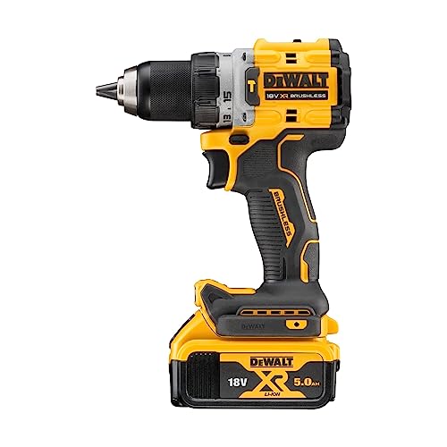 Dewalt 18V Akku-Schlagbohrschrauber DCD805P2T (bürstenloser Motor, 2-Gang-Vollmetallgetriebe, mit LED-Arbeitslicht, inkl. 2x 5.0Ah XR Akkus, Ladegerät & TSTAK-Box)