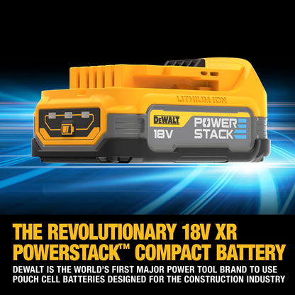 Dewalt 18 Volt Akku-Komobpack DCK2050E2T (mit 1x Schlagbohrschrauber DCD805, 1x ¼“ Schlagschrauber DCF850, 2x 18V/1,7Ah Powerstack-Akkus DCBP034, 1x System-Schnellladegerät DCB115, T STAK-Box II)
